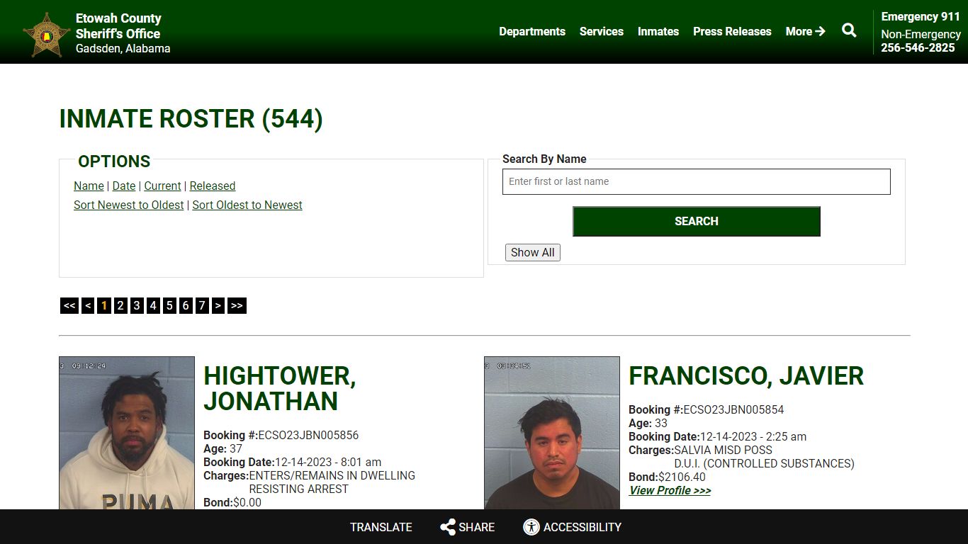 Inmate Roster - Current Inmates Booking Date Descending - Etowah County ...